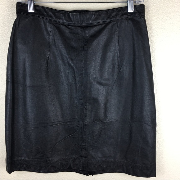 Brass Plum Nordstrom Women's Genuine Leather Skirt Knee Length Size 11 - Picture 8 of 15